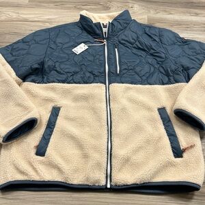 MARINE LAYER Archive Full Zip Orion Blue Bariloche Sherpa Jacket Men's 2XL $198